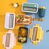 ZISIZ Microwaveable Portable Plastic Lunch Box Set