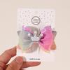 2Pcs Sweet Tulle Barrette Hair Bow Clip Sparkly Glitter Pigtails Hair Clip with Pearl Crown Headdress Kids