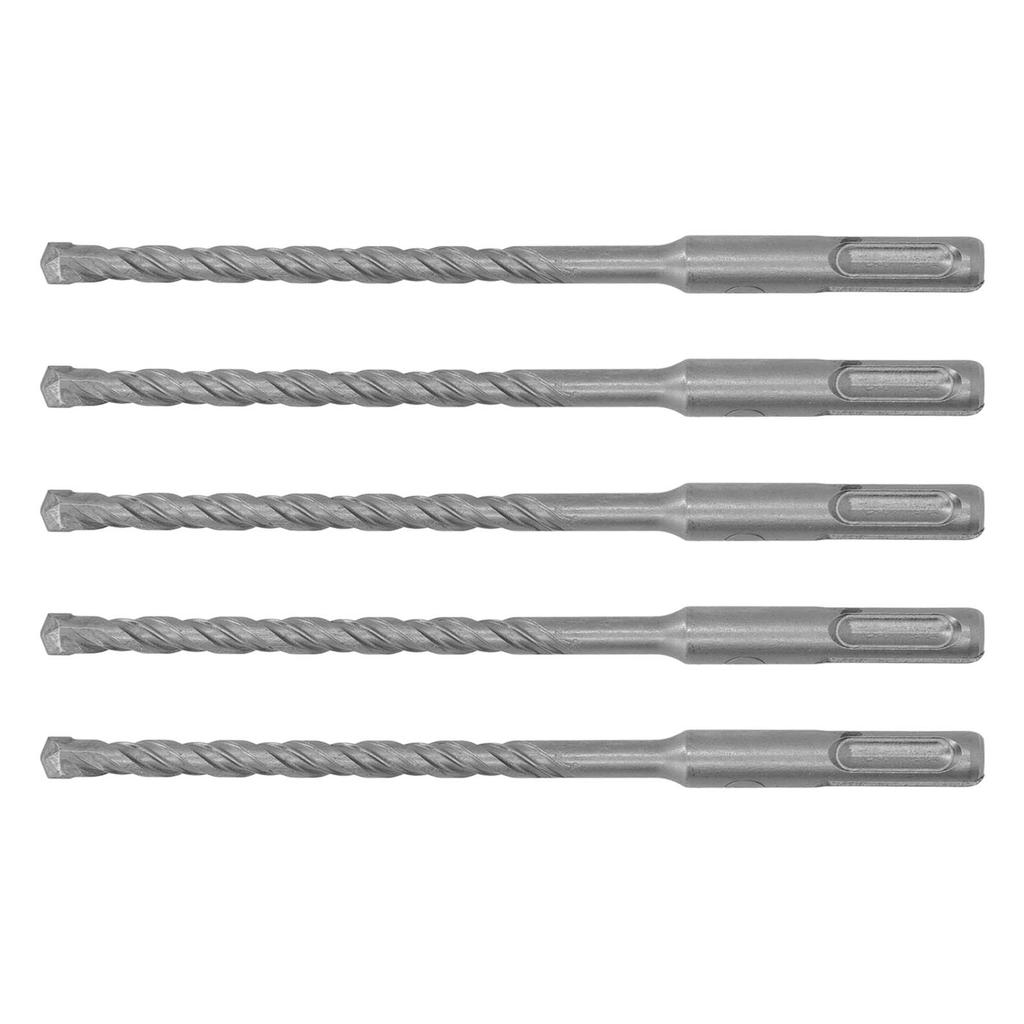 5 Pcs Rotary Hammer Drill Bit 160mm Length 2 Flute Self Centering Carbide Tip Impact Drill Bits for