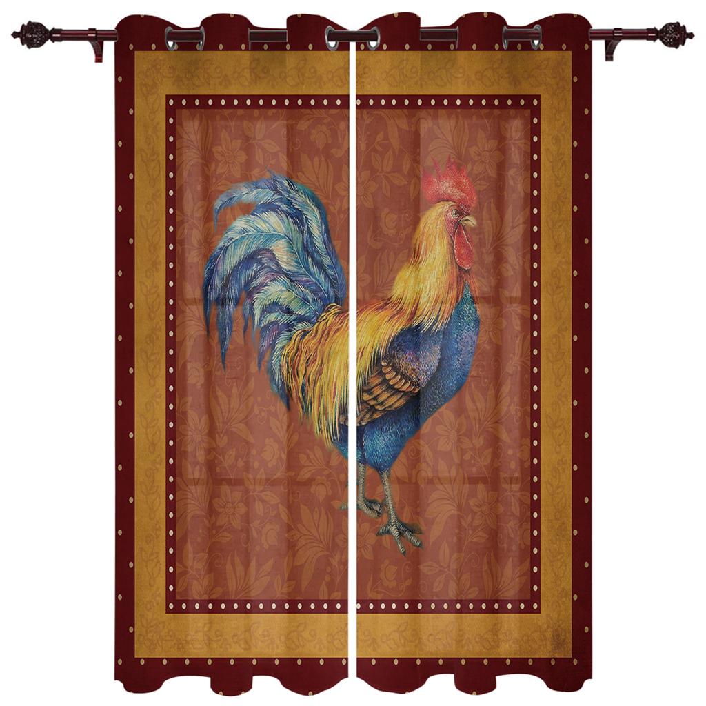 Bauernhof Sonnenblume Hahn Vintage Fenster Vorhänge Wohnzimmer Schlafzimmer Küche Vorhänge Für Kinder Deko