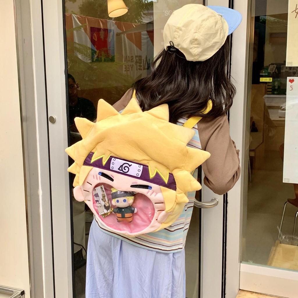 Uchiha Naruto Gaara Sasuke Plush Backpack Single Shoulder Crossbody Gift Bag