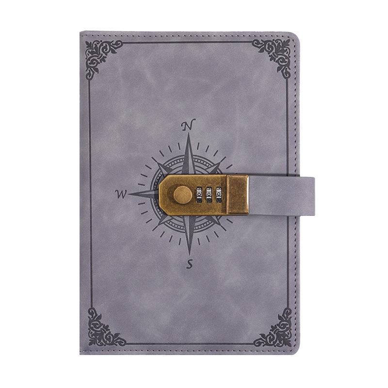 A5 Retro Password Lock Notebook Gift Box Set: Thick Creative Planner & Diary