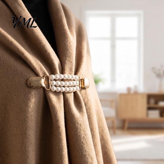 Pearl Embellished Dress Clip Vintage Sweater Clips for Women Girls, Retro Faux Pearl/Floral Cardigan Clips, Elegant Collar No Sew Waist Adjuster