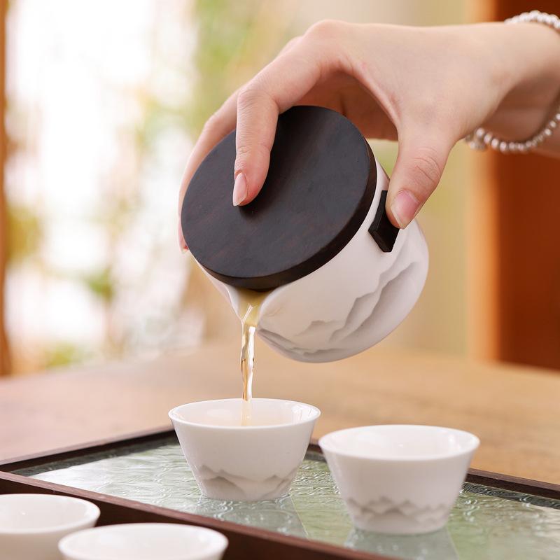 Travel Tea Set Portable Outdoor Portable Simple Car Camping Office Kung Fu Teapot Teacup Gift