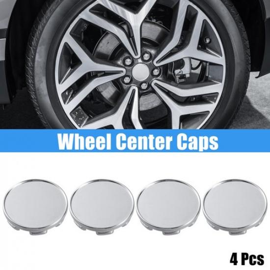 

53mm/2.09 6 Clips Car Wheel Rim Hub Center Caps Cover Silver Tone - Pack of 4