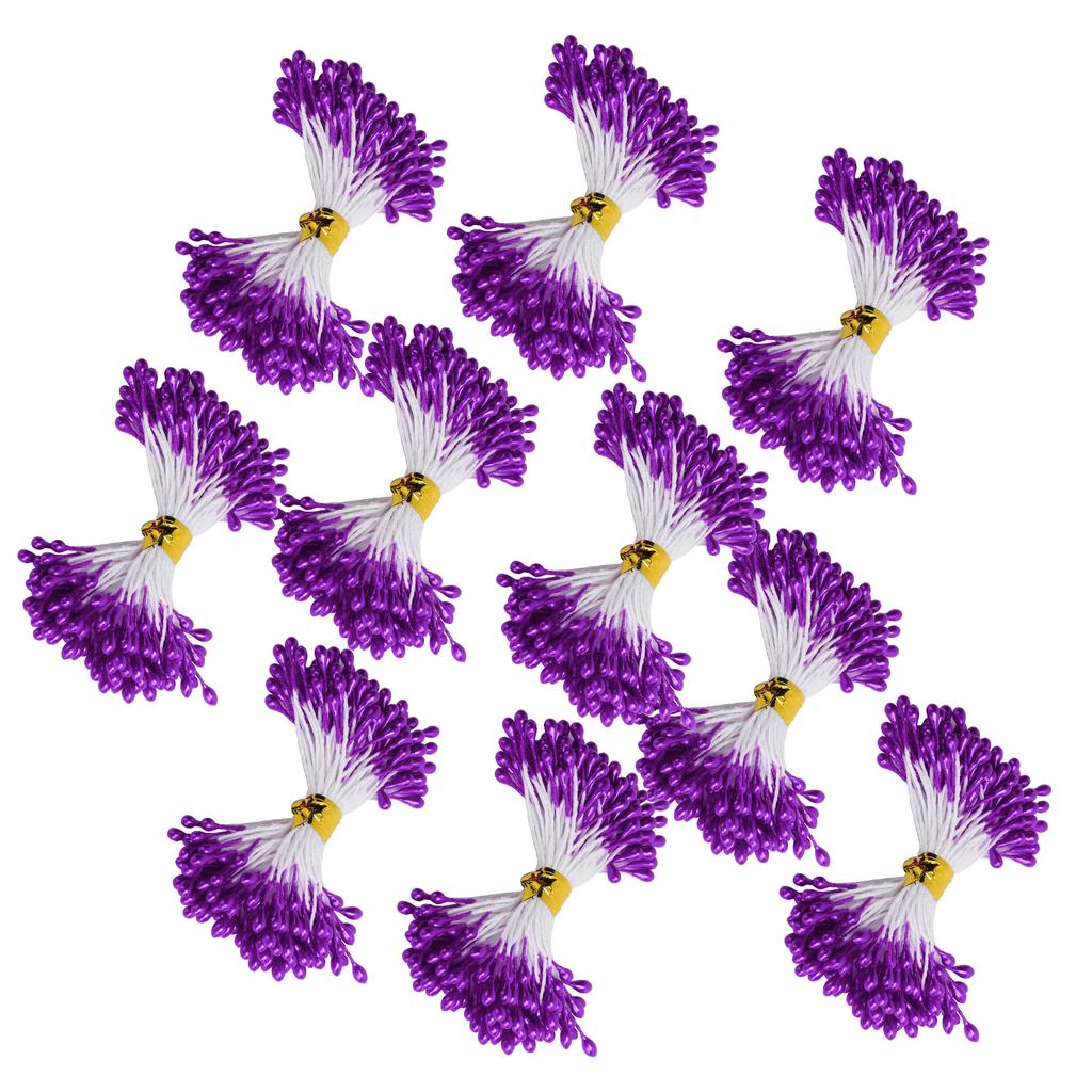 900Pcs Flower Stamen Purple Gypsum Artificial Bouquet Decor HandMade Crafts Accessories(3mm(#22) )