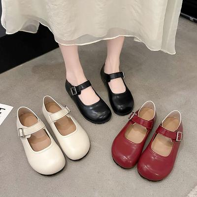 Premium French Style with Skirt, Shallow Mouth Flat-soled Single Shoes, Spring and Autumn Mary Jane Shoes