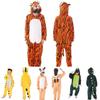 Entzückender Tier-Flanellpyjama für Kinder mit gemütlichem Onesie-Schlafanzug mit Taschen