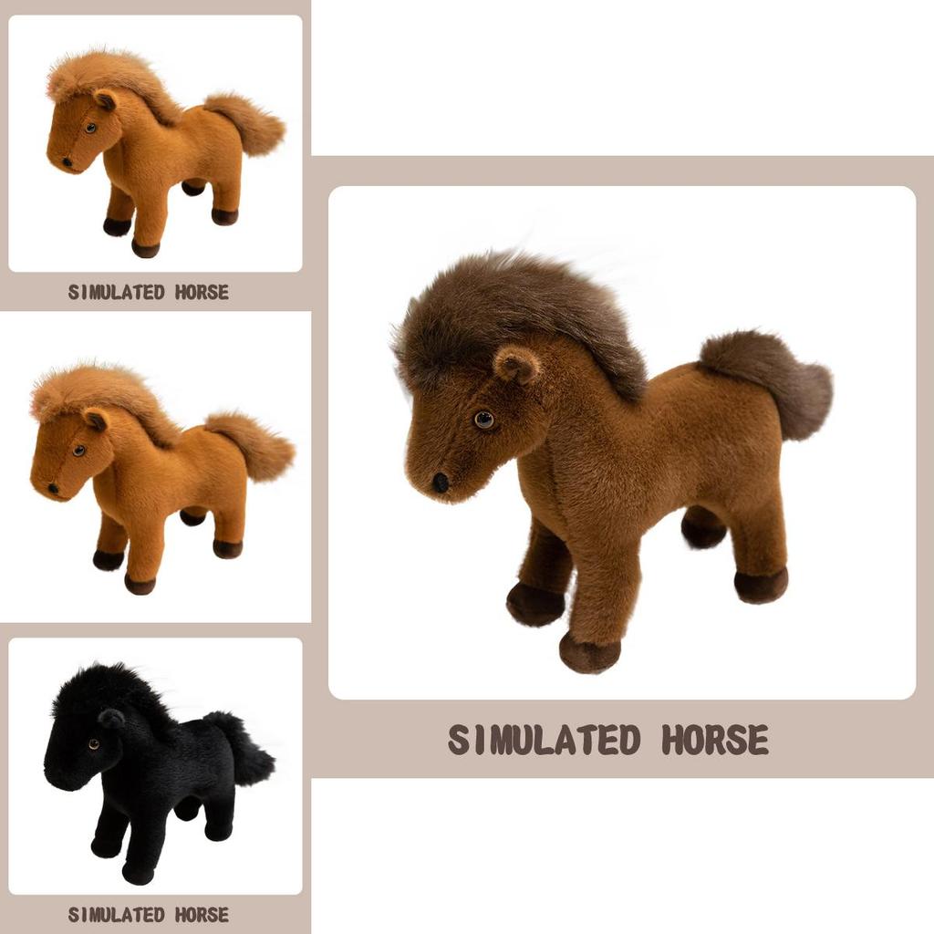 Plüschpferd Spielzeug Tierfigur Weiches Kunstfell Heimdeko Für Familienfeste