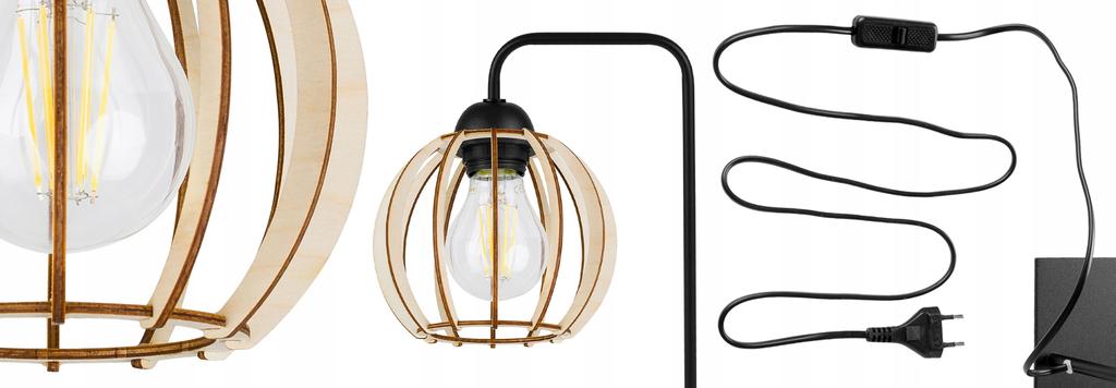 NIGHT TABLE LAMP, WOODEN LAMP LAMP, BALL LED