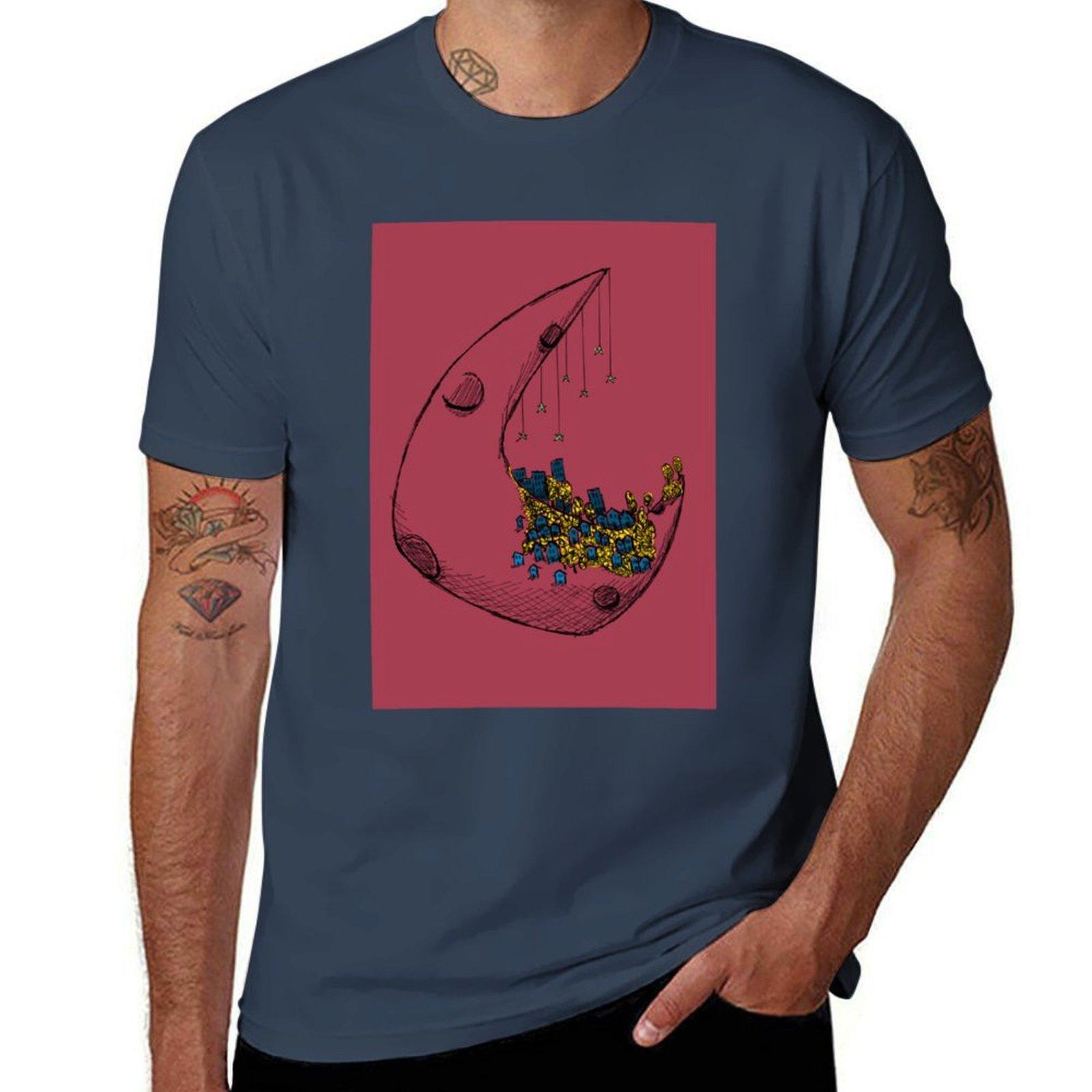 On The Moon Tshirt Minimalist Casual Short Sleeve Top S