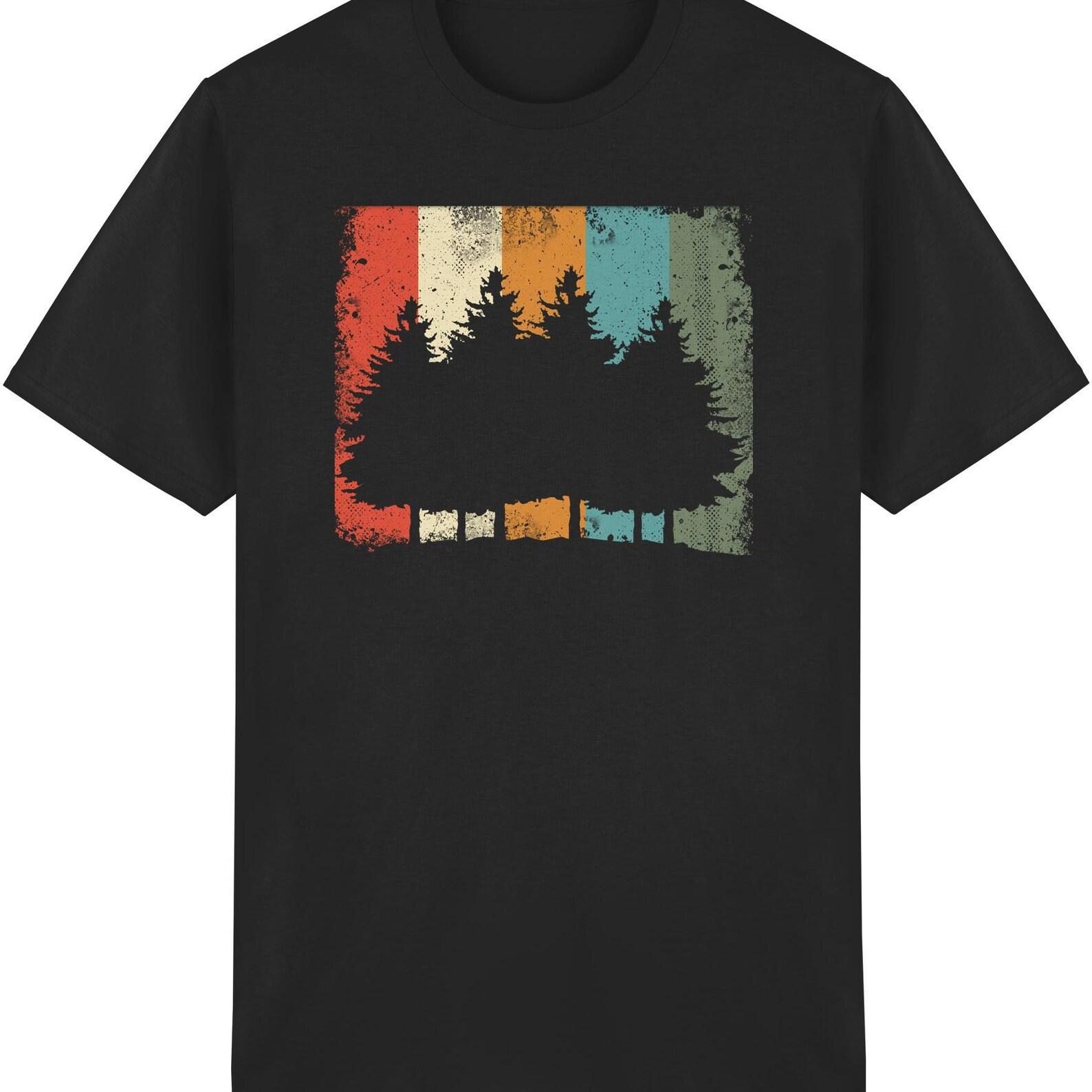 Forest, Retro, Trees, Forestry, Vintage, Chainsaw, Tree T-Shirt, Forester, Camping T-Shirt XL