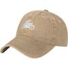 Motorcycle Rider Baseball Cap Washed Cotton Distressed Dad Hat for Unisex Women