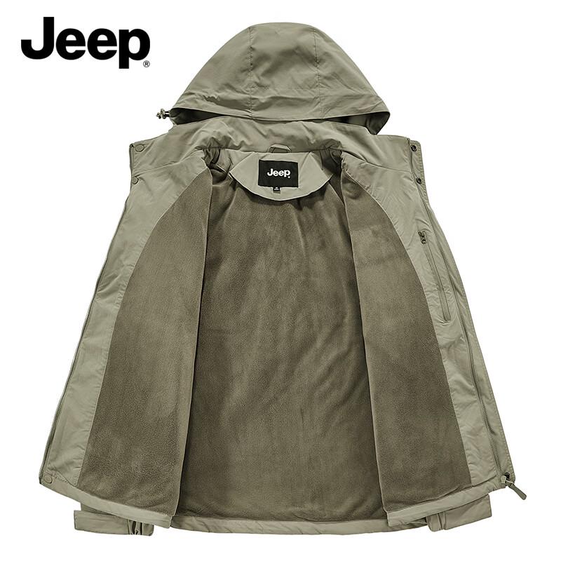 Мужская рабочая куртка JEEP с флисовой подкладкой для активного отдыха L хаки