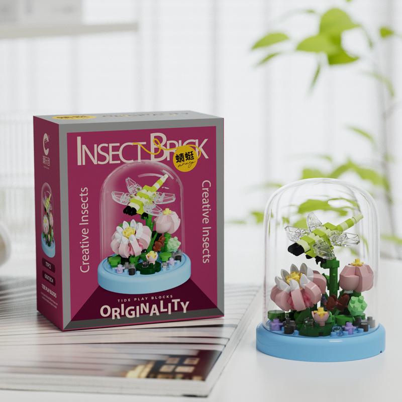 Secret Garden Flower Building Blocks: Rose & Carnation Potted Plant Toy - Perfect for Children's Play and Teacher's Day Gifts