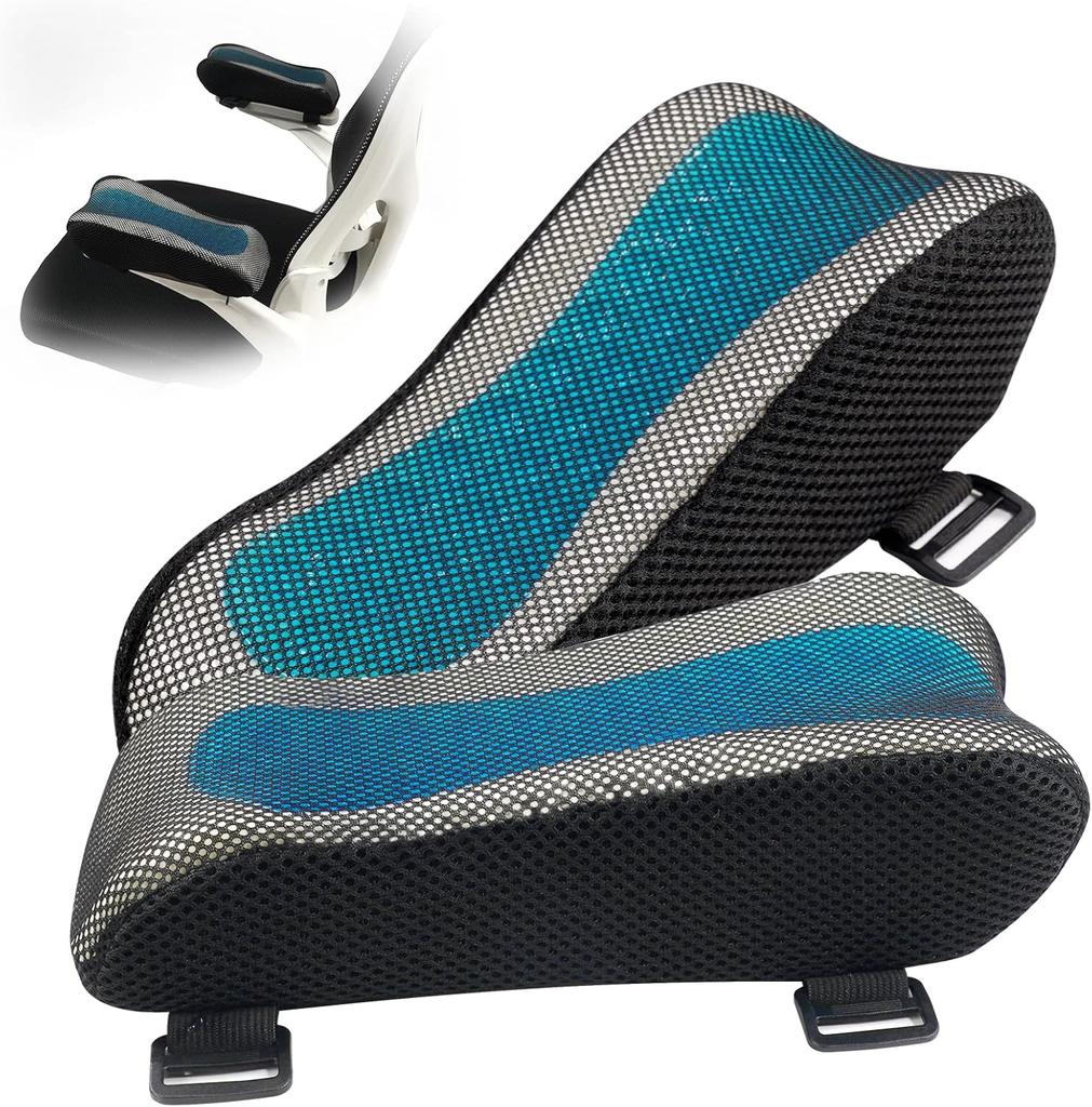 Gel Memory Foam Armrest Pads Ergonomic Office Chair Arm Rest Pillow Adjustable Thicken Elbow Support Cushion for Gaming Chair
