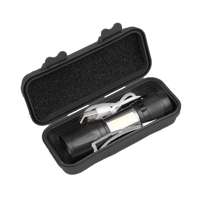 LED-Taschenlampe Zoom Akku 5W Xpe+ Cob+ Etui - Sd-Akc0328Sl