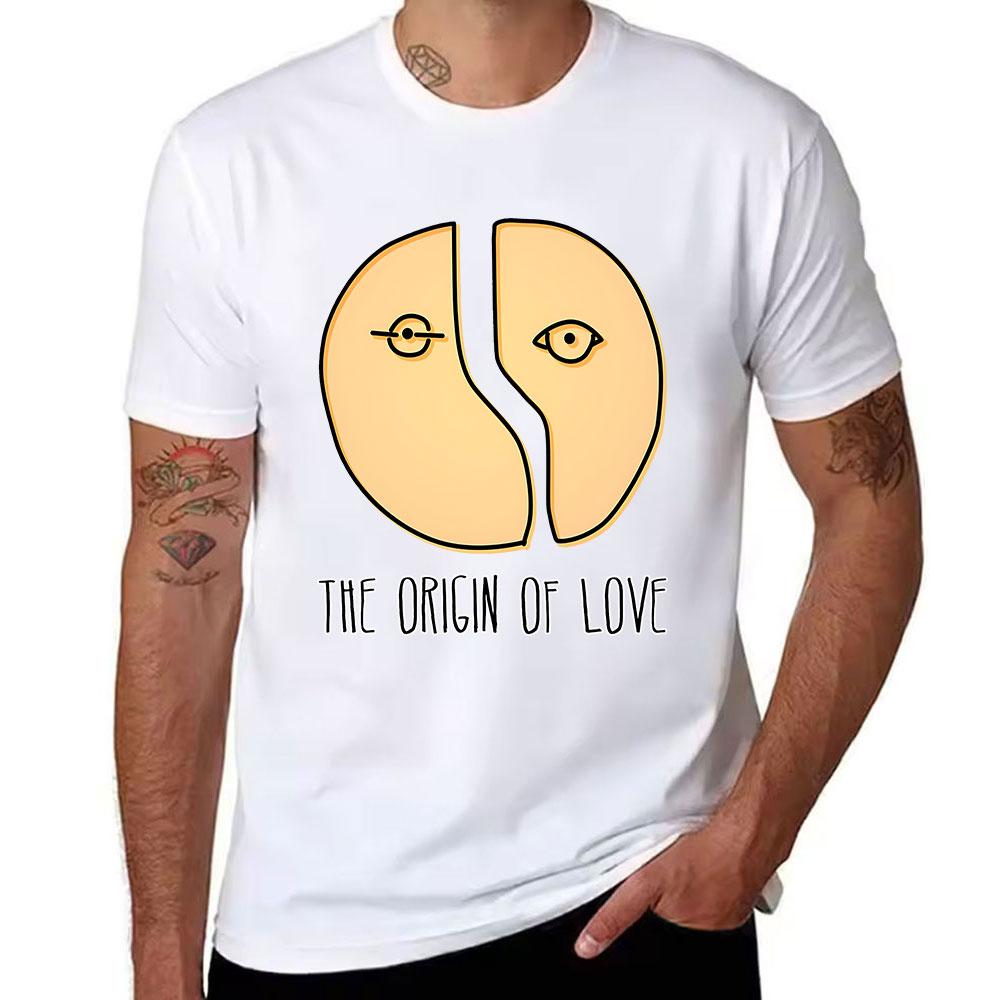 Unisexs Cotton Tshirt The Origin Of Love Graphic Print Casual Short Sleeve Tee For Daily Wear