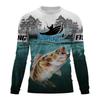 Fishing Graphic Men Fashion Tops Men's Clothing Outdoor Sun Protection Tee Men's Long Sleeve T-Shirt