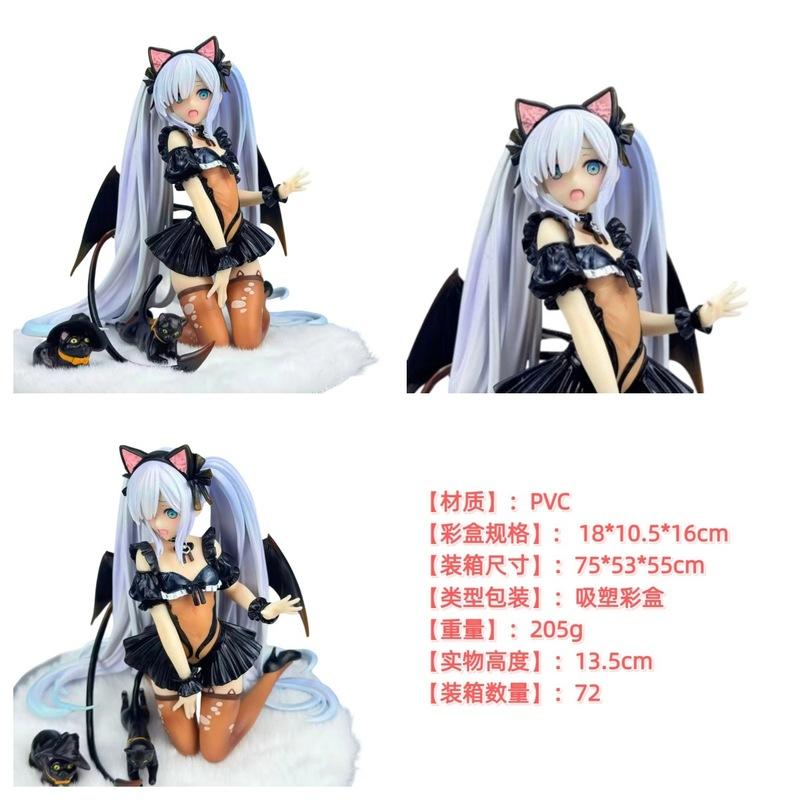Janus Nekomimi Devil Anime Figure 13.5Cm Pvc Collectible Statue Cute Cat Girl Game Peripheral Desktop Decor For Anime Otaku Fans
