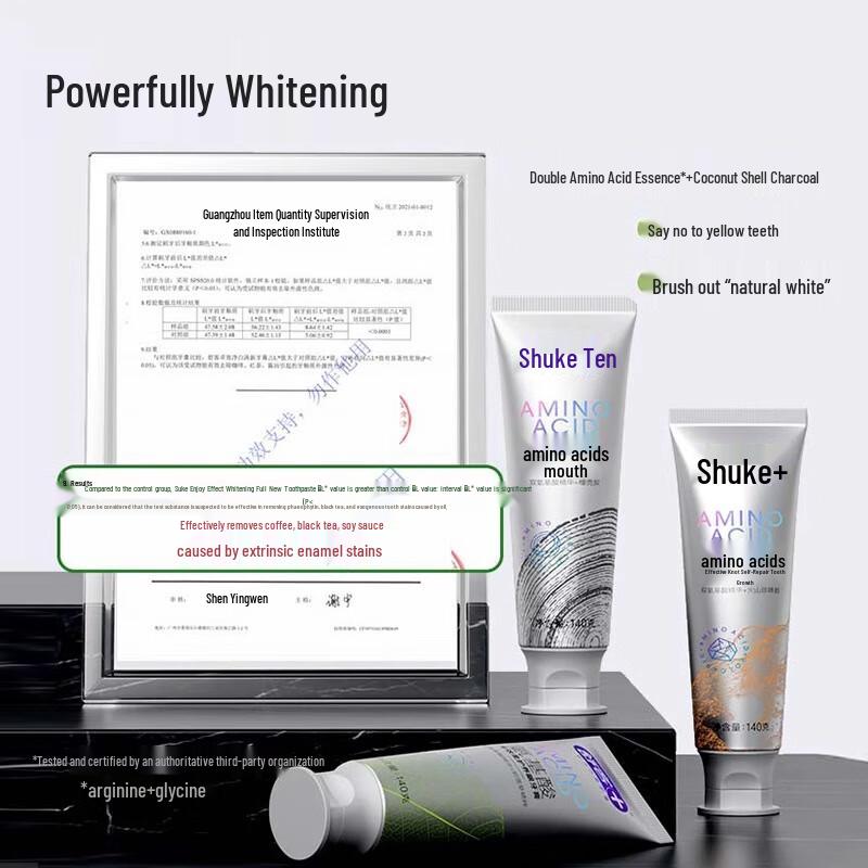 ShuKe Amino Acid Whitening Toothpaste with Fluoride and Coconut Charcoal
