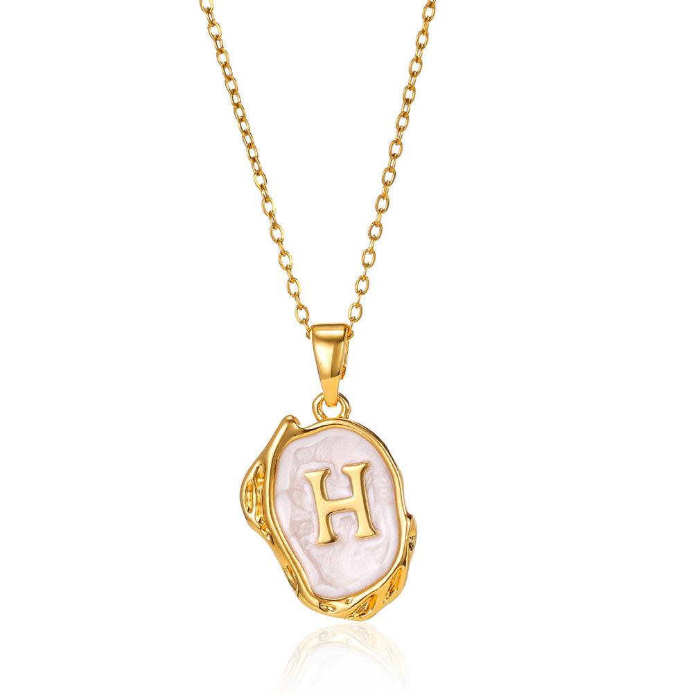 26 Letter Irregular Pendant Ladies 18K Gold-plated Letter Necklace Dating Birthday Gift