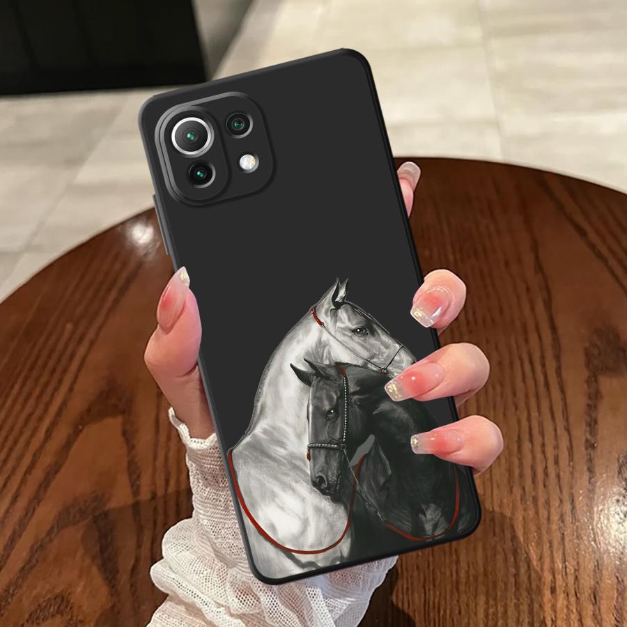 White Black Horse Funda Phone Cover Case for Xiaomi Mi 12 11 10T 12T Pro 12X 11T 13 Lite 14