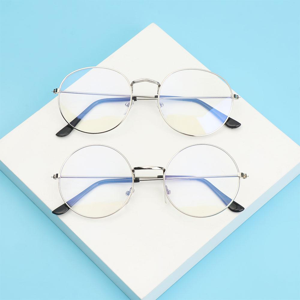 Fashion Vintage Portable Anti-Blue Light Eyeglasses Metal Glasses Ultra Light Frame Eye Protection