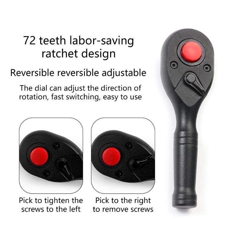 3Pcs 72 Teeth Ratchet Wrench Multifunctional for Automotive and Furniture