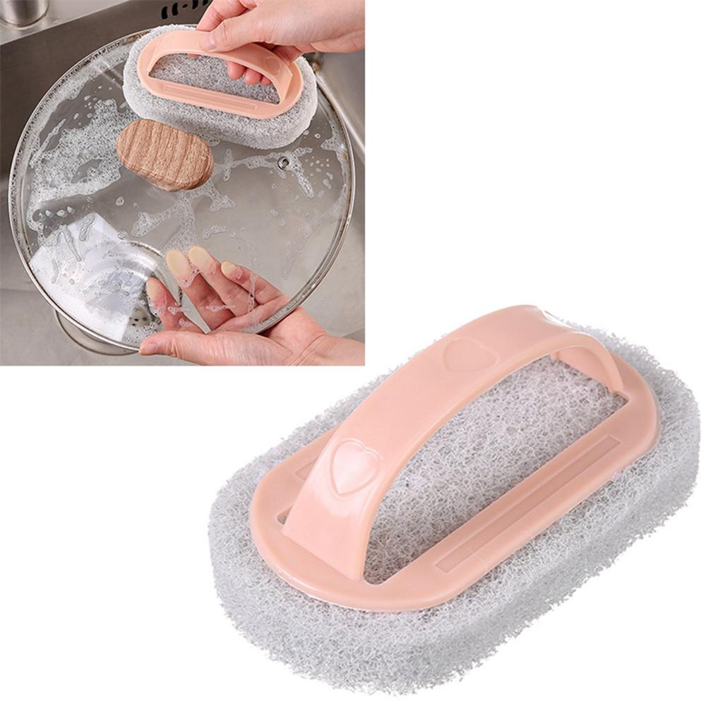 Kitchen Sponge Bathtub Pool Scrub Brush with Handle Convenient Handled Bath Scrubber for Kitchen