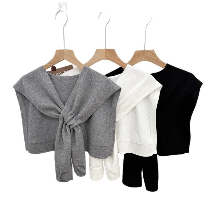 Vielseitiger gestrickter Schulterwickel im koreanischen Stil für Damen