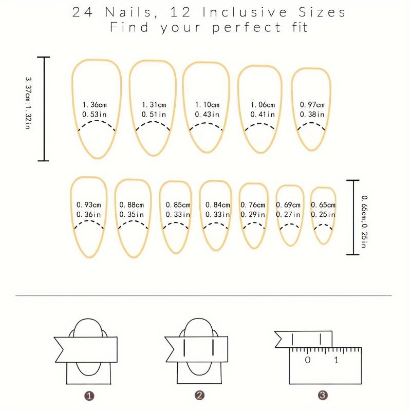 24Pcs Water Drop Press-on Nails with Shiny Heart Patterns, Sweet Valentine's Day Style for Daily Wear.