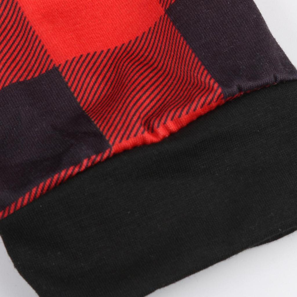 European & American Christmas Homewear Set with Plaid Pants - 2-Piece Outfit