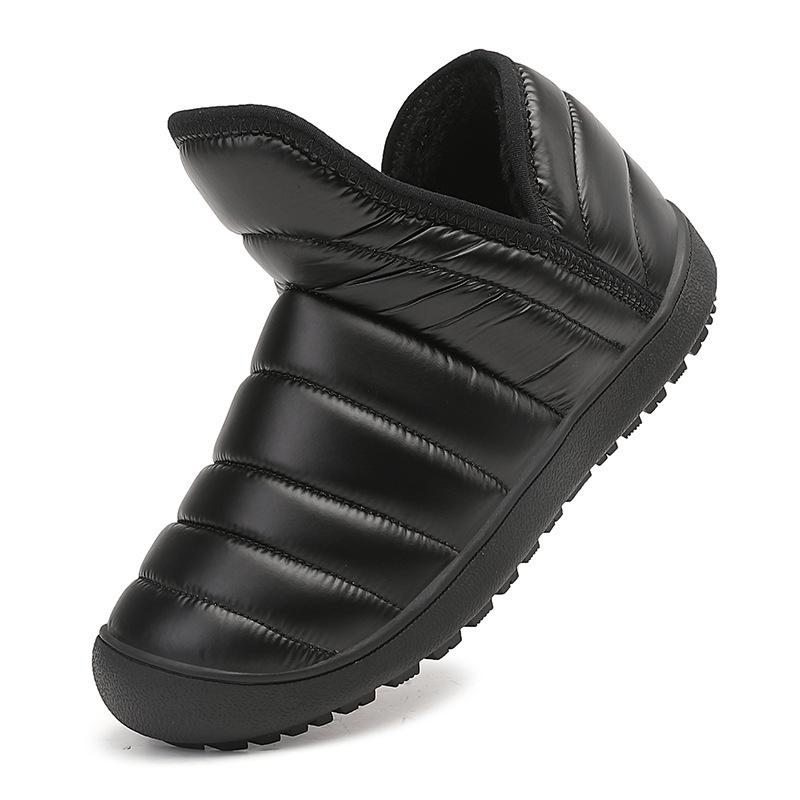 Winter Warm Fur Shoes Men's New Fleece Thickened Warm Soft Sole Cotton Boots Indoor Outdoor Slip-on Snow Shoes Solid Color  Ankle Booties for Male