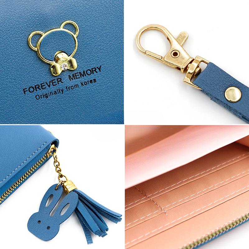 Women's Wallet Long Zipper Bag PU Wallet Coin Purse Zipper Bag Card Bag