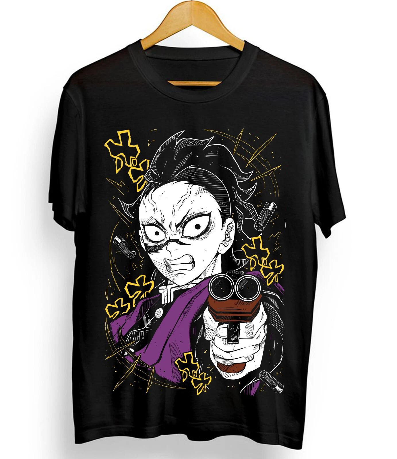 

Genya Shinazugawa T-Shirt Kimetsu No Yaiba Demon Slayer Tanjiro Tee Men Women Summer Cotton Tee Graphic Short Sleeve S