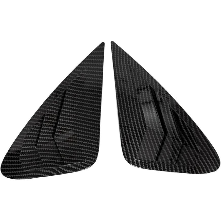 2PCS for Hyundai Elantra 2007-2010 Car Rear Window Quarter Louver Cover Side Vent Shutter Trim Scoop ABS Accessories(Carbon Look)