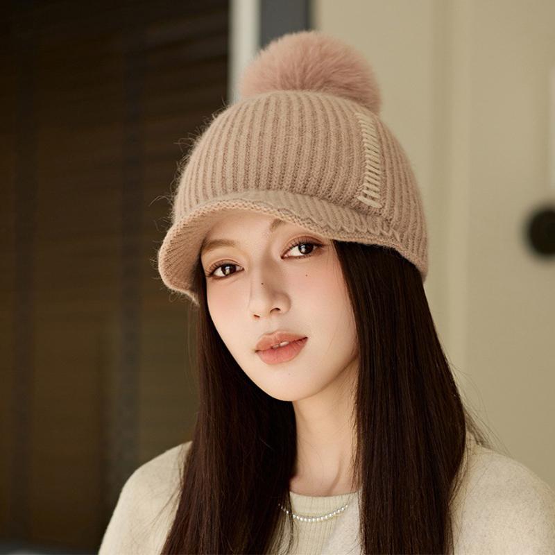 Knitted Baseball Cap Women's Winter Thick Ear Protection Hat