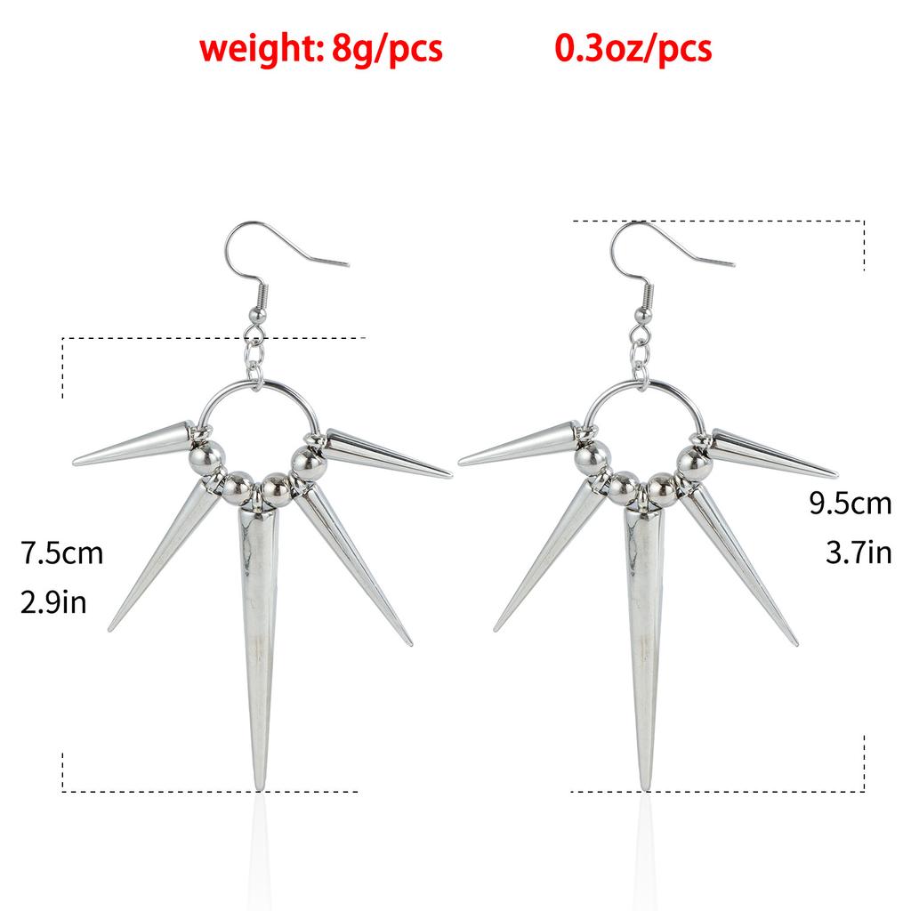 Punk Personality Thorn Earrings Trendy Cool With Spiked Cone Geometric Earrings Hip Hop Neutral Men'S And Women'S Earrings