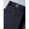 Men's Light Business Casual Pants - Mid Waist Solid Color Office Pants, Button Closure, Versatile Professional Attire, Minimalist Design