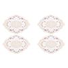 2025 New 4Pcs Vintage Oval Lace Table Placemats Exquisite Flower Embroidered Doilies Vase Mat 12.2 X 16.9 Inch