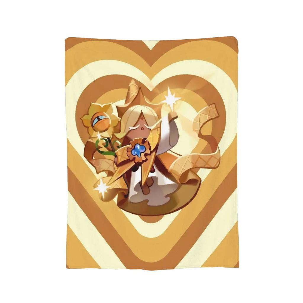Pure Vanilla Cookie Blankets Flannel Winter Cookie Run Kingdom Multi-function Ultra-Soft Throw Blanket for Sofa Couch Quilt