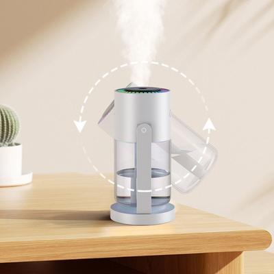 Großer Desktop-Luftbefeuchter mit Schwenkkopf, farbiger Umgebungslicht, geräuscharm, Aromatherapie-Diffusor für Auto, Zuhause, Innenbereich