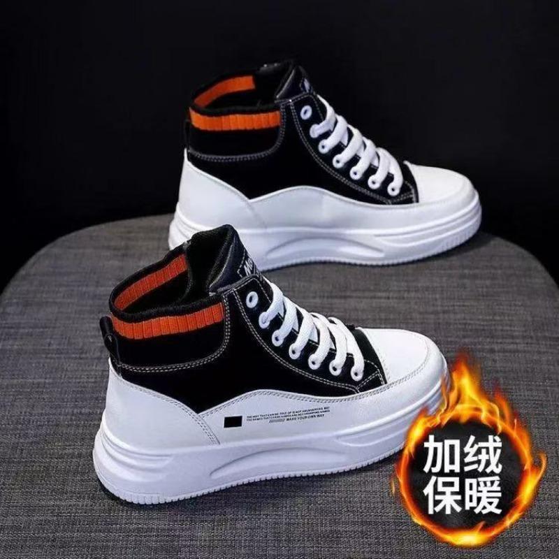 High-top shoes women's shoes autumn new versatile casual sports little white shoes autumn and winter velvet board shoes women