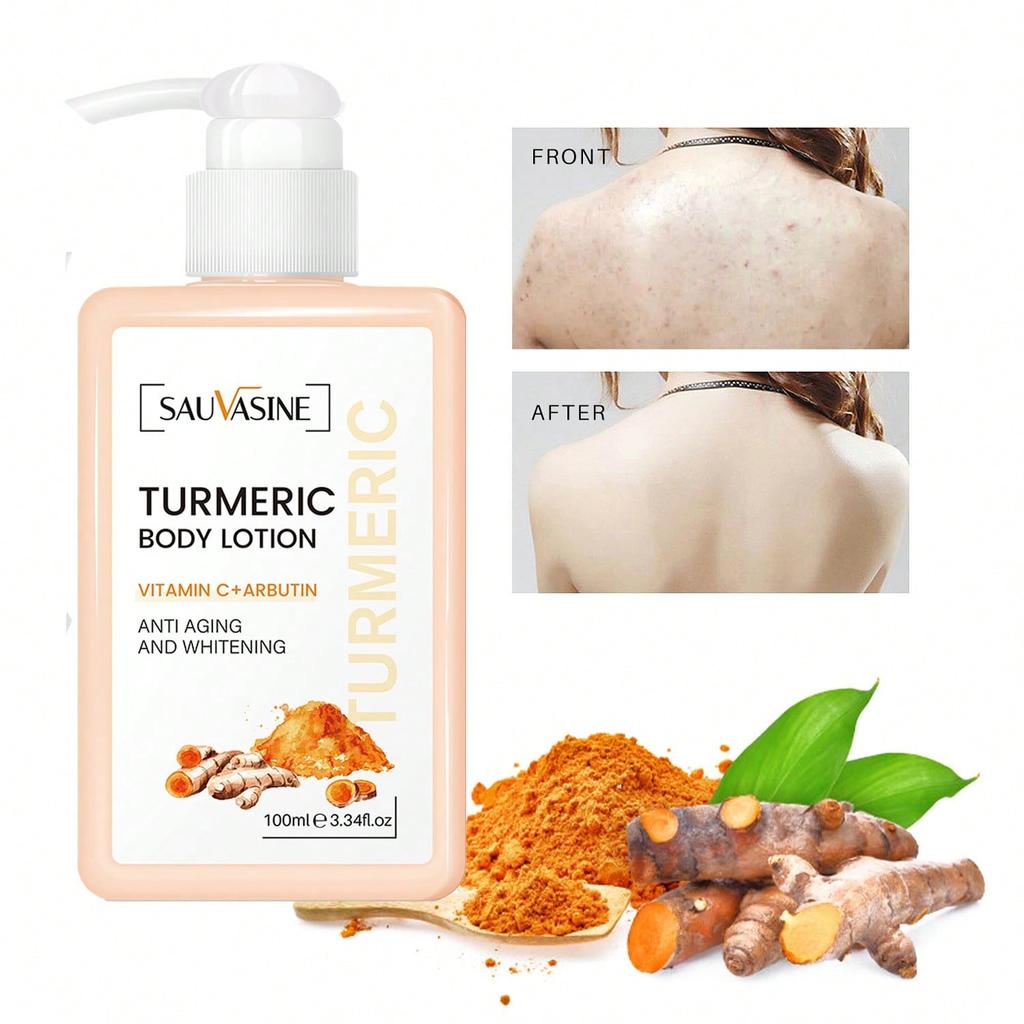 Turmeric body lotion. Brighten and even out skin tone, and improve dullness. Firm the skin and enhance its elasticity.