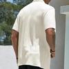 Herren Businesshemd Herren Einfarbiges Hemd Herren Sommer Button-Down Strickjacke mit Umlegekragen Kurze Ärmel Locker