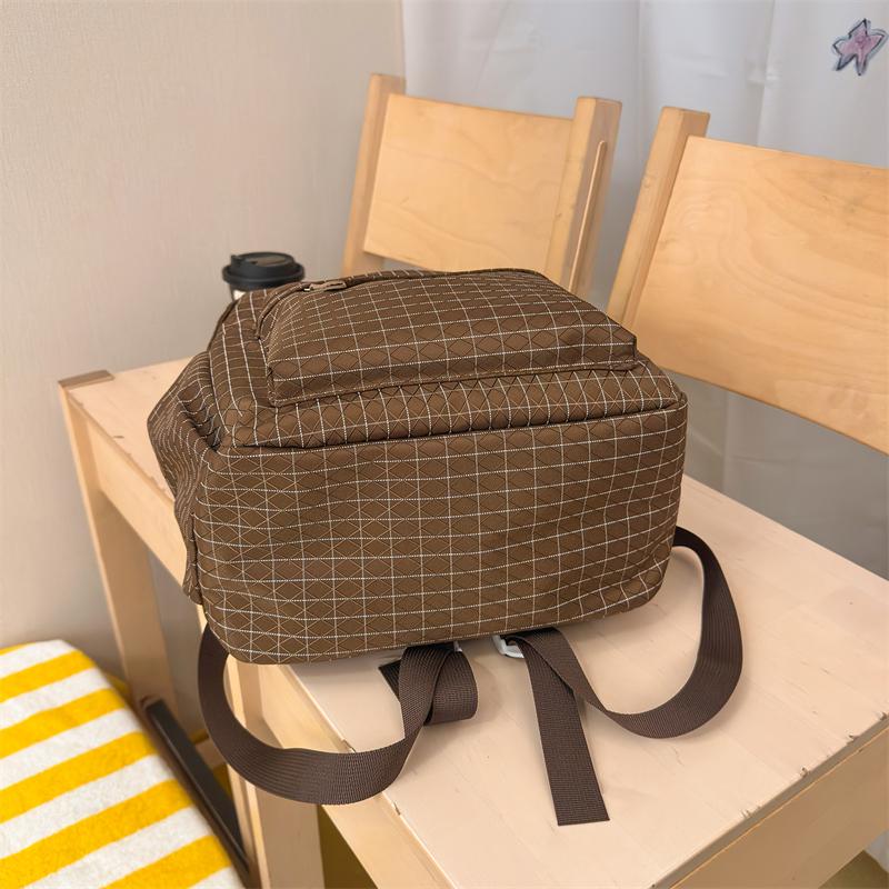 Karrierten Rucksack Große Kapazität Schülertasche Damen Reise Rucksack