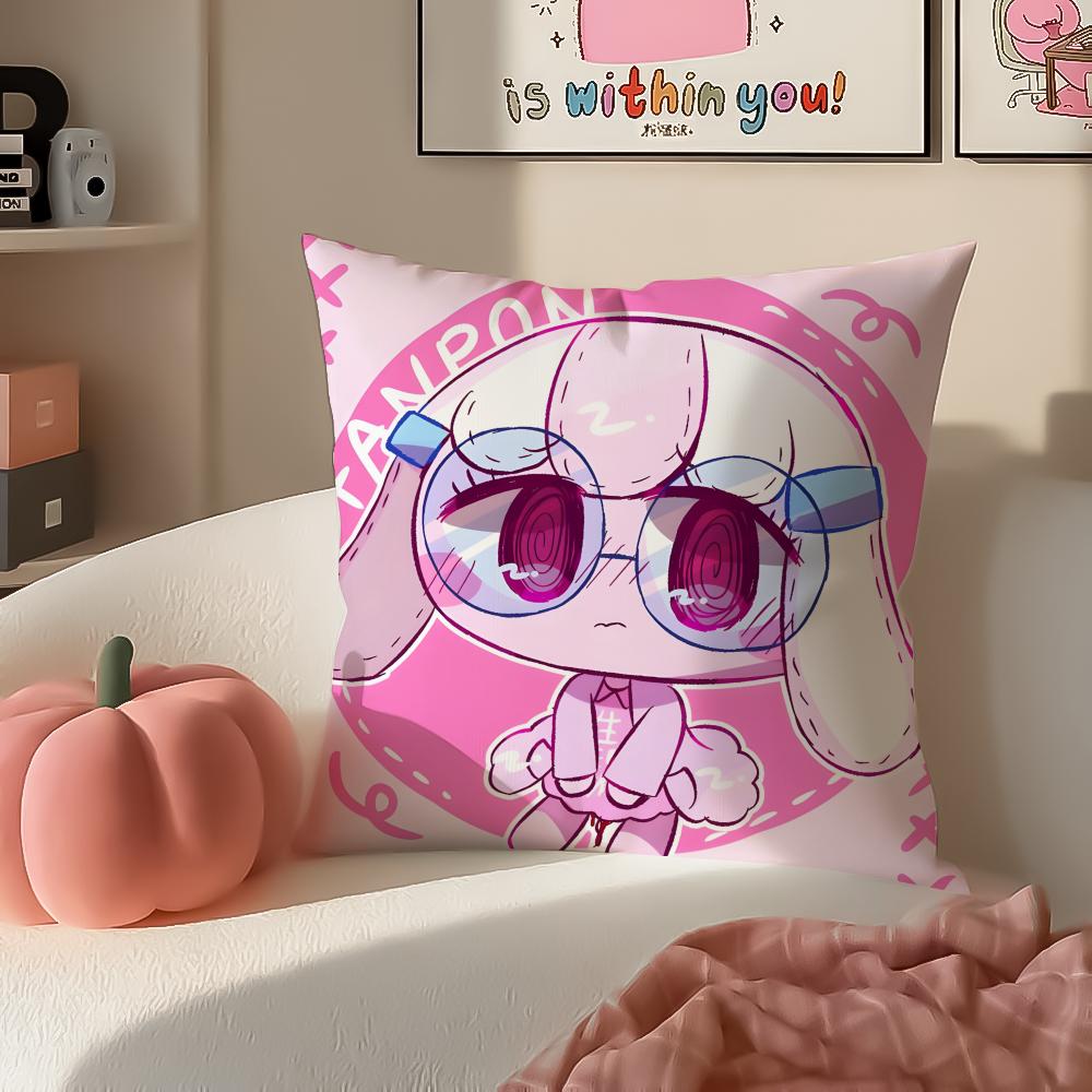 Cute Quirky Vocaloid Japanese PPepoyo Cushion Cover Pillowcase Short Plush Invisible Zipper Room Sofa Cushion Cover