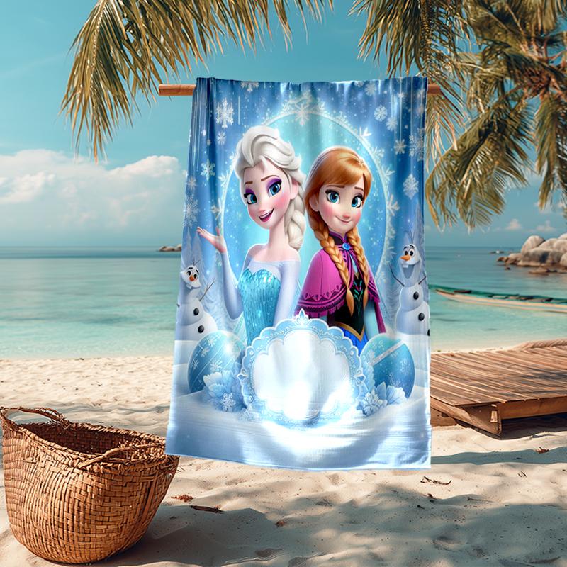 Ultra-Soft Beach Towel with Elsa Theme,Ideal for Pool - Camping, Diving - Perfect Travel Essential, Vibrant Beach Towel.
