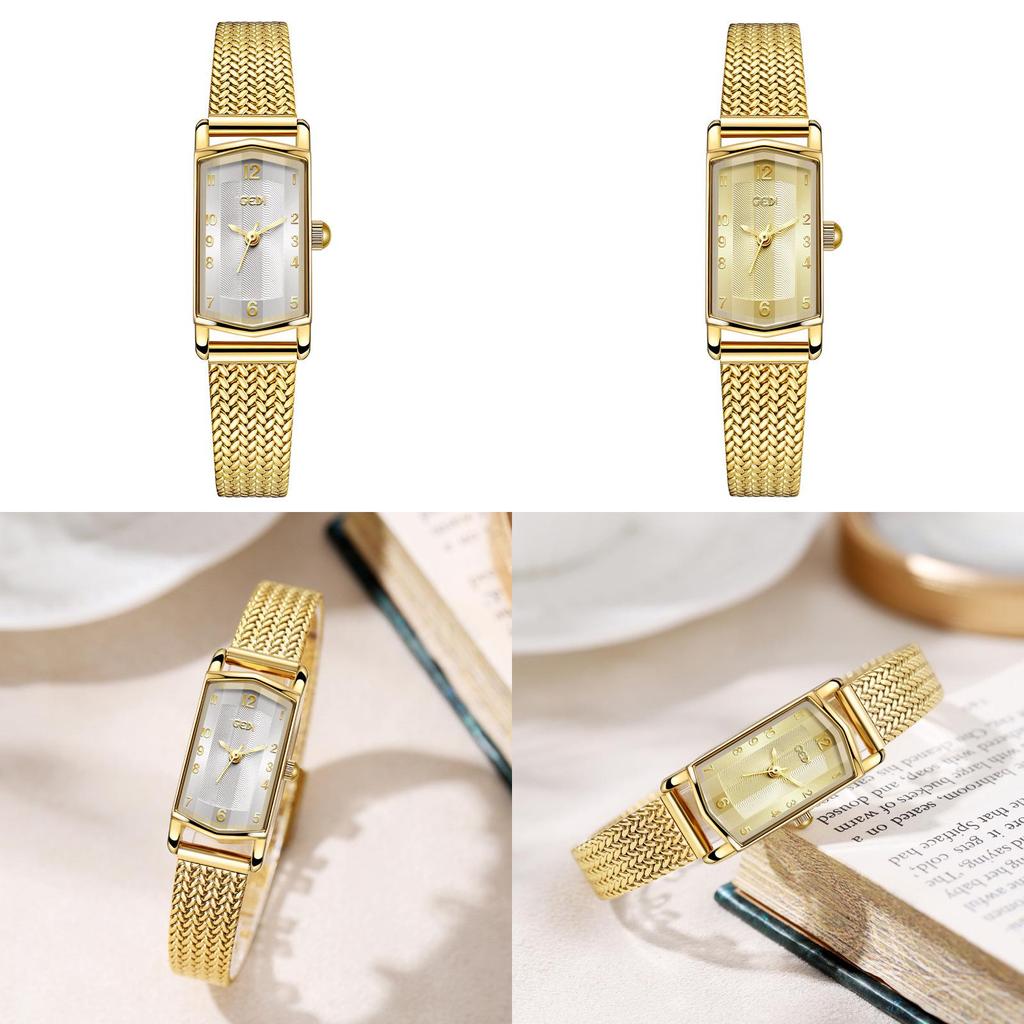 Klein Gouden Horloge Voor Dames Quartz Polshorloge Met Decoratief Wijzerplaat